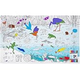 eatsleepdoodle Nature & Wildlife Coloring Tablecloth, 10pk Washable Markers | 100% Cotton tablecloth, 50x33in, non-toxic ink