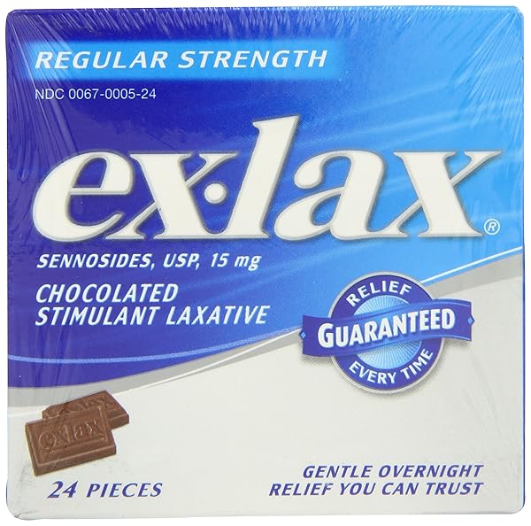 EX-LAX REGULAR STRENGTH CHOCOLATED, 24-COUNT BOXES (PACK OF 3)