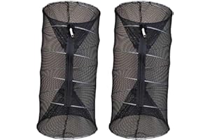 KRAKEN SUPPLY CO Fishing Bait Trap Crawdad Minnow Trap 24 inch Large Folding Collapsible Heavy Duty Crawfish Bait Fish Traps Shrimp Lobster Cast Net