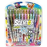 Scentos 24-Pack Scented Metallic Gel Pens for Kids – Non-Toxic Gel Ink for Drawing, Coloring & Journaling – Sweet Scents – Safe Art Supplies for Ages 3+