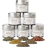 Salt-Free Gourmet Seasoning Collection | Artisanal Spice Blends Gift Set | Hand Crafted, Small Batch Spices | No Sodium | Non GMO, All Natural | GLP-1 Friendly | Ultra Premium, Sustainably Sourced | Magnetic Tins | Gustus Vitae