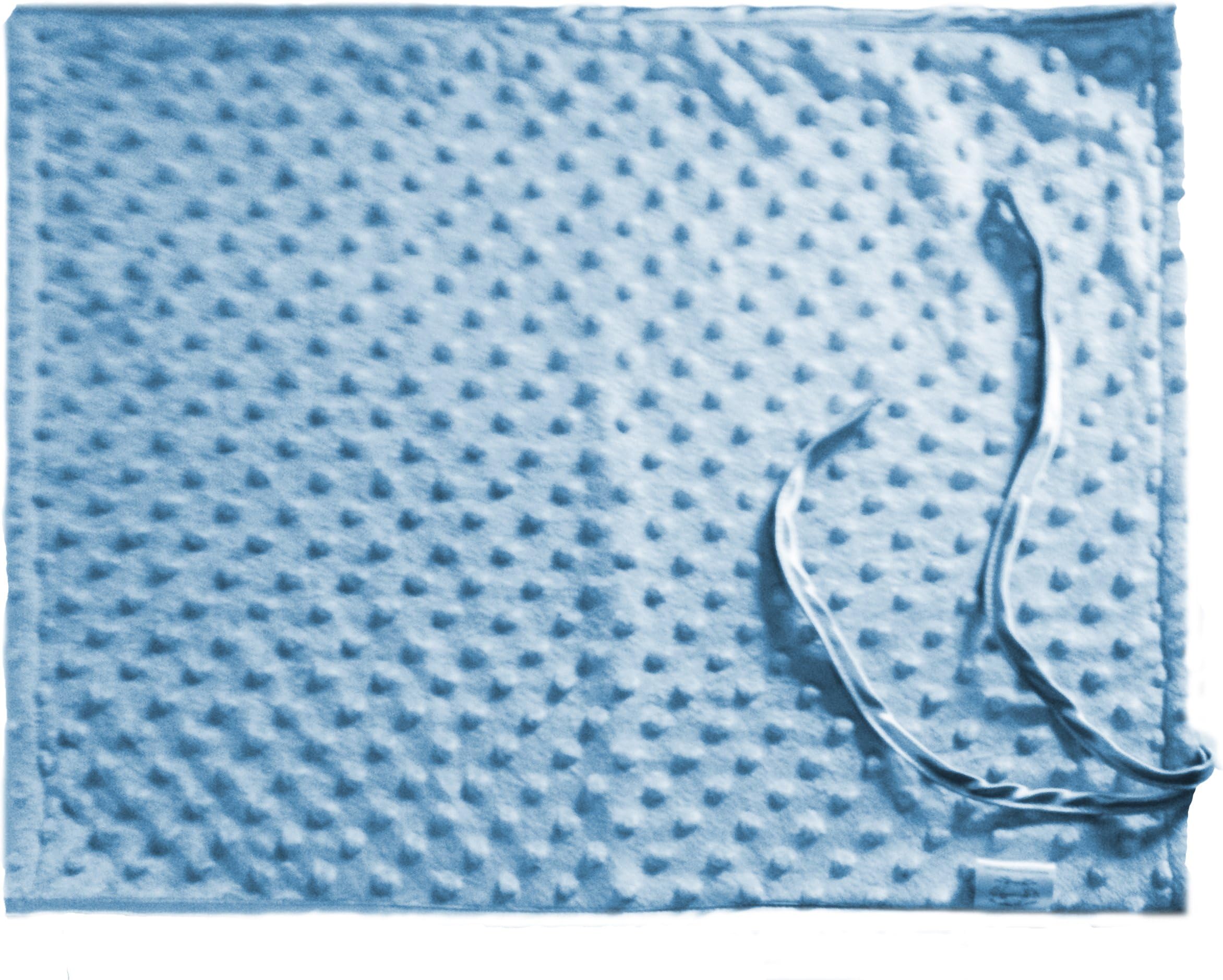 Patricia Ann Designs Sky Blue Minky Dot Changing Mat, Blue Fleece and Blue Satin Trim