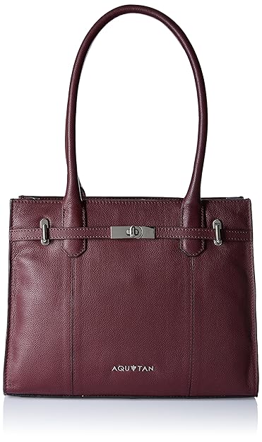 Aquatan Womens Jetsetter Large Leather Workbag Aubergine AT-L-05