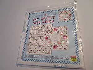 Amazon.com: Stamped Cross Stitch 18" Quilt Squares Pattern 266 Interlocking XXX Colonial Rose ...