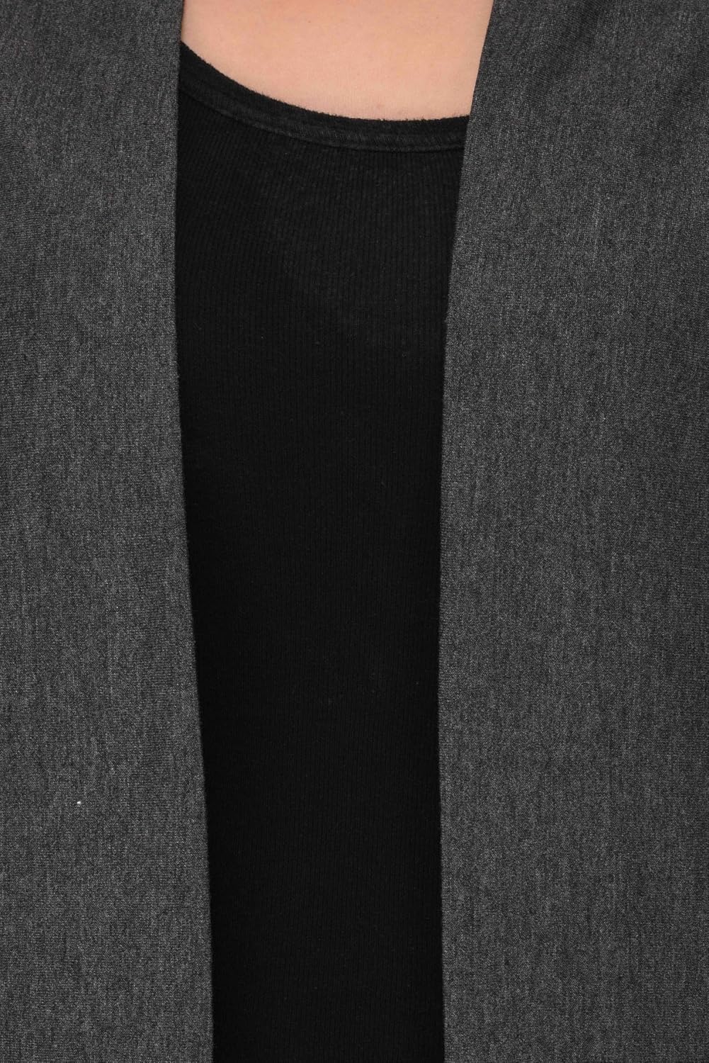 espresso women's full sleeve front open viscose shrug with pocket