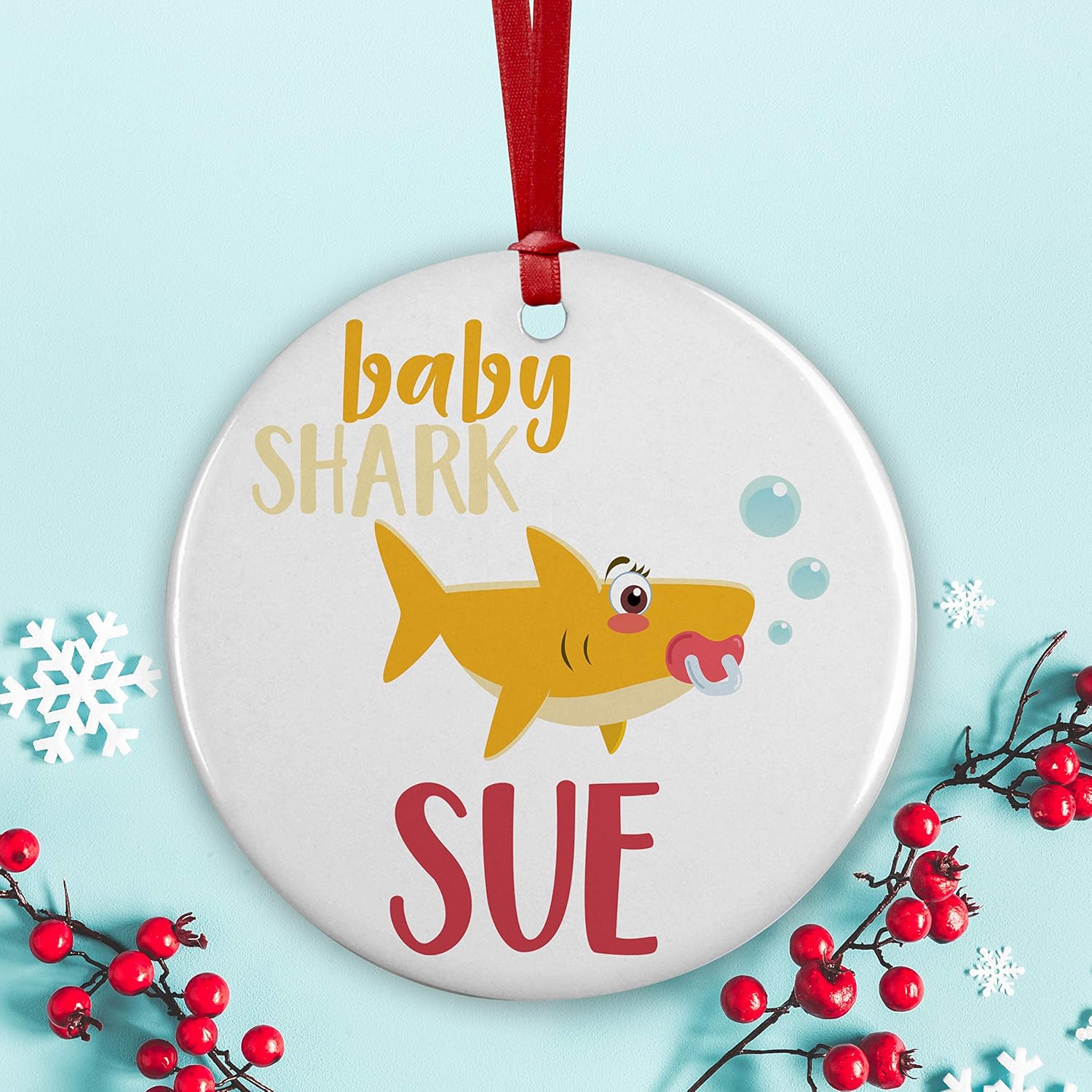 personalized baby shark ornament