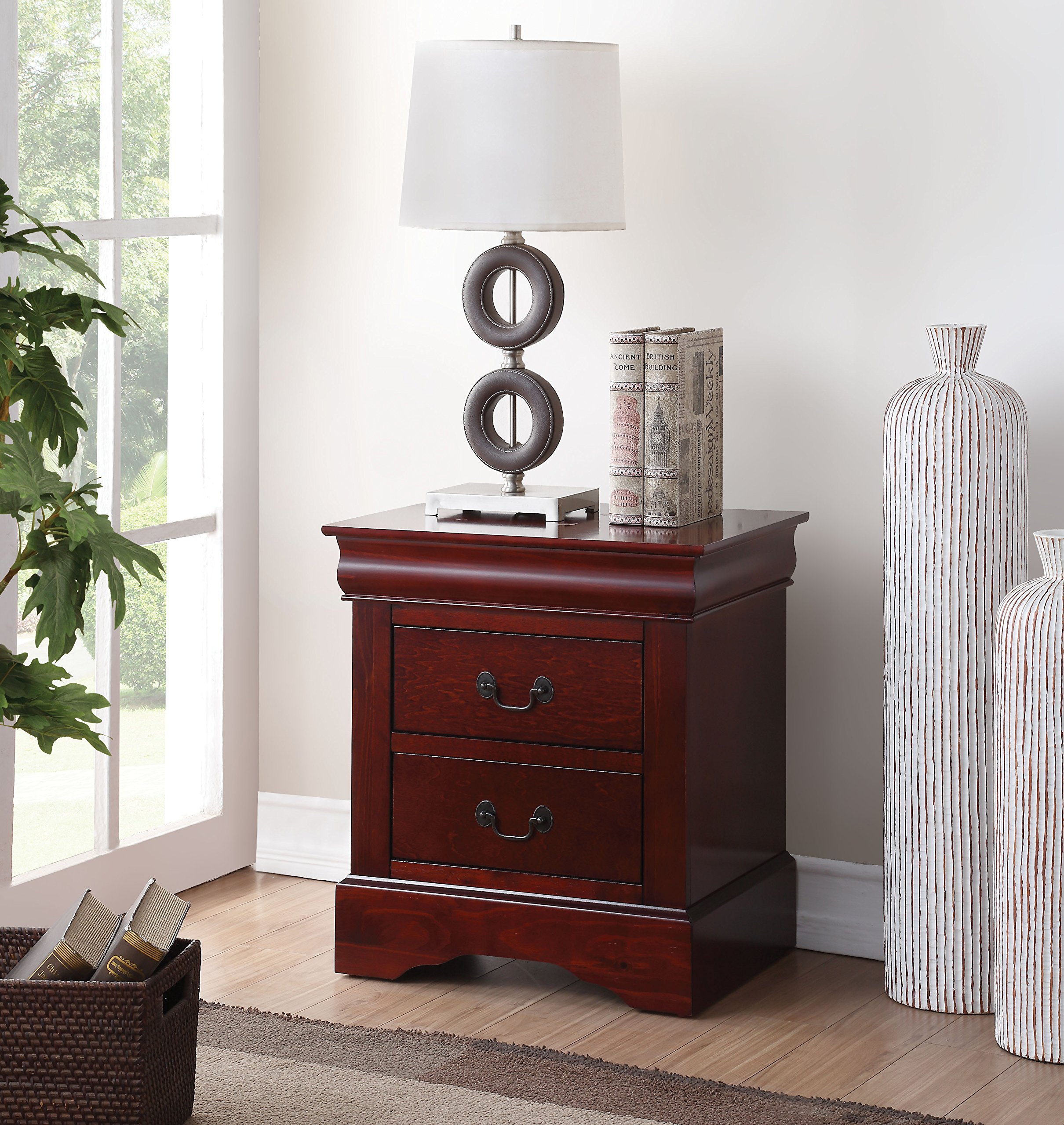 Acme 19523 Louis Philippe III Nightstand, Cherry Finish