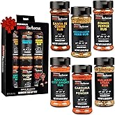 Steven Raichlen's Planet Barbecue Gourmet BBQ Rubs & Spices Gift Box 6 Pack- Grill Seasonings Set with Worldwide Flavors- Great Grilling Gift for Men