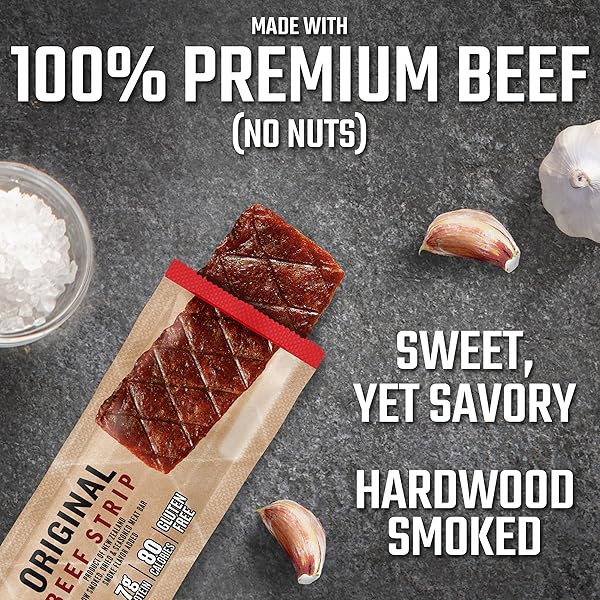 JACK LINK’S BEEF JERKY BARS, ORIGINAL – 7G OF PROTEIN AND 80 CALORIES PER BAR, MADE WITH PREMIUM BEEF, PERFECT HUNTING SNACK, NO ADDED MSG – KETO FRIENDLY AND GLUTEN FREE SNACKS, 0.9 OZ (PACK OF 12)