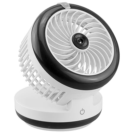 kazoj 2in1 USB Akku Mini Ventilator mit Sprühnebel/Luftbefeuchter Funktion in schwarz