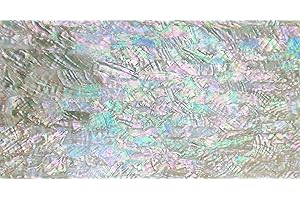 GOMMO White Prism Abalone Shell Veneer Sheet for Inlay and Overlay Unbendable (240mm×140mm)