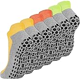 ELUTONG Men Non Slip Anti-Skid Socks 3 Pairs Tile Wood Floors Sticky Grips Ankle Socks for Yoga Pilates Workout Hospital