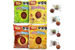 SABORES DE MEXICO Vero Pica Fresa Pica Goma Mix 400 Pcs - Includes Pica Fresa, Pica Goma Tamarindo, Pica Goma Sandia, Pica Goma Mango Mexican Candy (400)