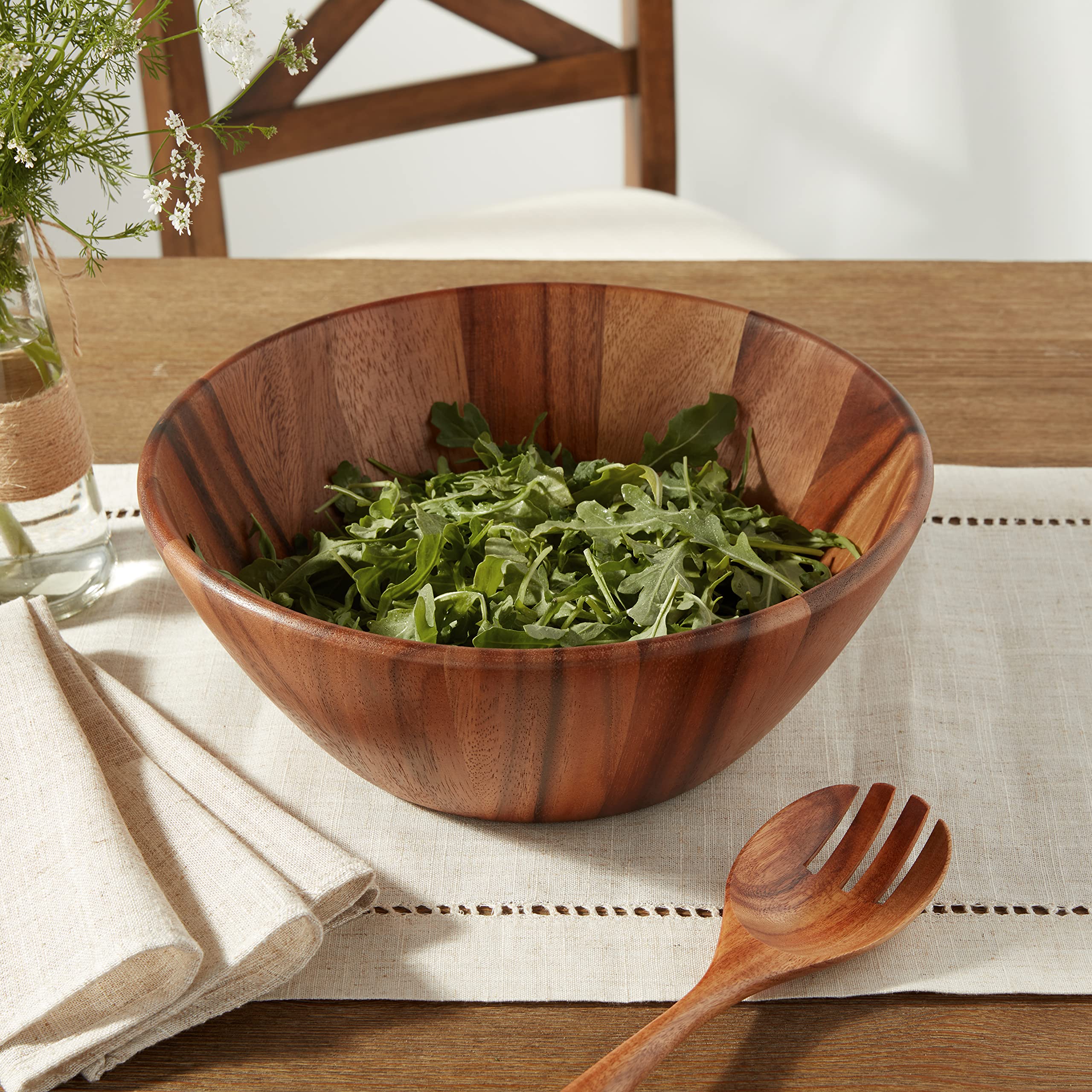 Lipper International Acacia Round Flair Bowl