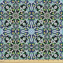 Ambesonne Moroccan Fabric by The Yard, Bohemian