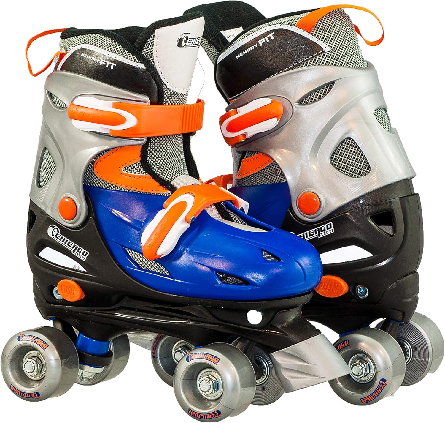 Small Sizes J10J13 Blue/Black/Orange Chicago Skates Boys Adjustable