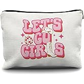Nogrit Western Makeup Cosmetic Bag, Let's Go Girls Cowgirl Hat Boots Disco Ball Travel Toiletry Bag, Bachelorette Party Favors, Gifts for Women Teen Girls