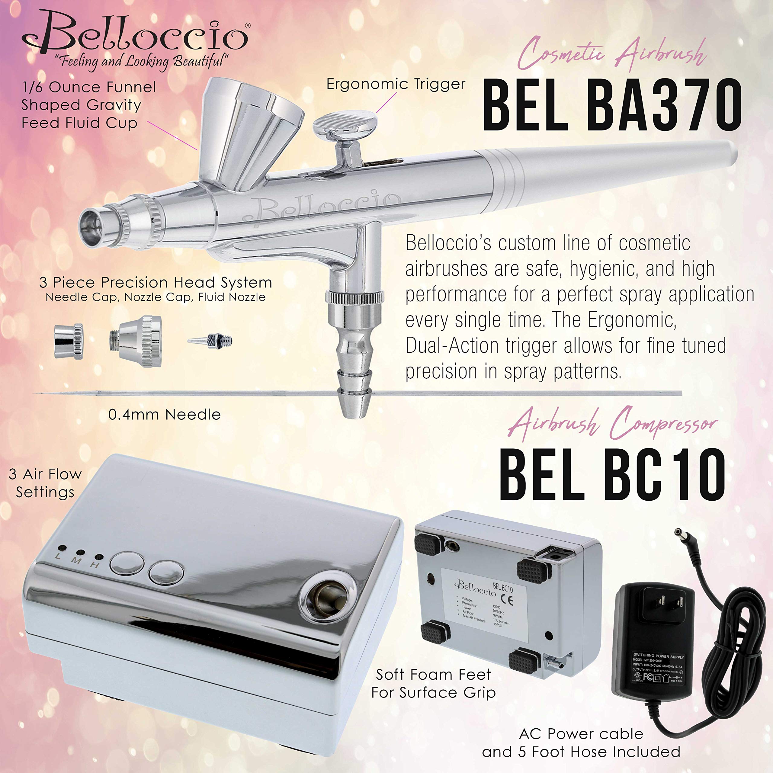 Belloccio Professional Beauty Deluxe Airbrush Cosmetic Makeup System