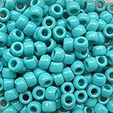 Light Turquoise Blue Crow Beads Pony Beads Made in USA 6x9mm Pk/100