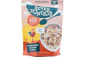 Seven Sundays Classic Bircher Apple Cinnamon Almond Muesli Cereal - 12 Oz Pouch - Certified Gluten Free Muesli - Non GMO, No Refined Sugar and Kosher