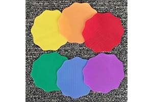Really Good Stuff Carpet Mark-Its – Colorful 5” x 5” Carpet Spots – Keep Students Organized or in Groups – Six Bright Rainbow