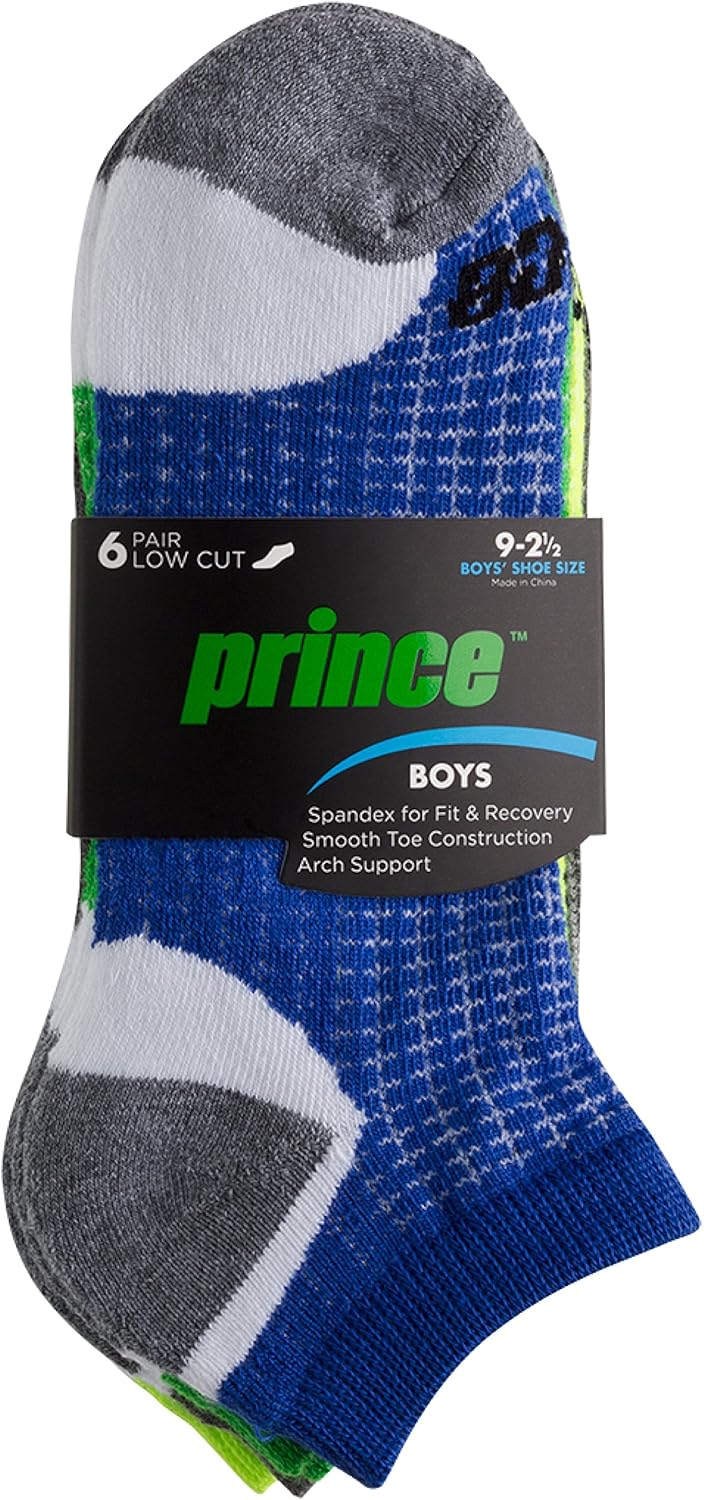Prince Boys' Low Cut Athletic Socks with Cushion for Active Kids: Clothing