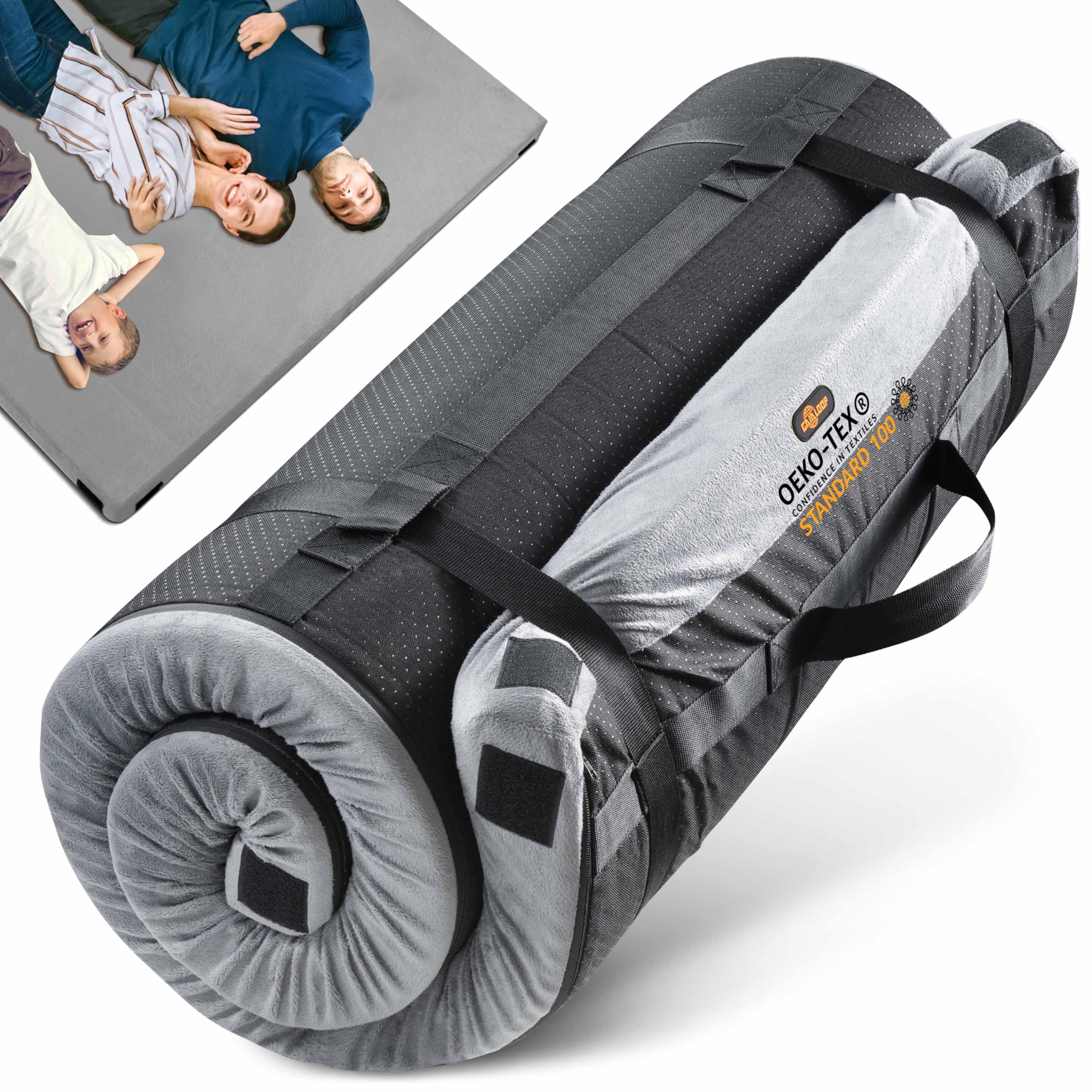 Photo 1 of **UNKNOWN DAMAGES** Gaialoop 3 Inch Memory Foam Camping Mattress, Dual Layer Thick Sleeping Camp Pad for Car Tent Cot, Roll-Up Portable Glamping Floor Bed for Guests Sleepover[Queen: 80 * 60 * 4"]