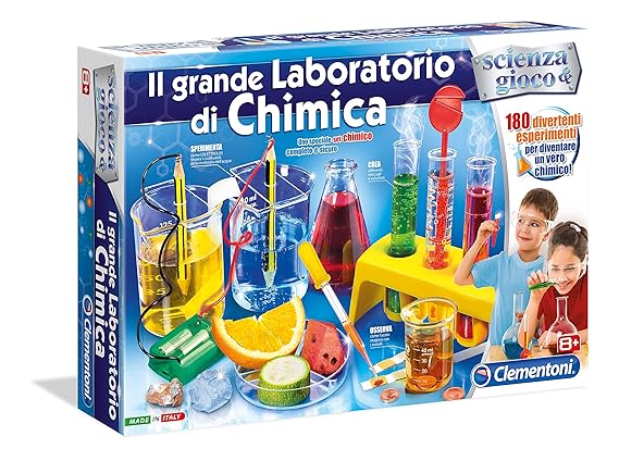 Clementoni – Kit wissenschaftlichen Il Grande Laboratorio di Chimica (das große Chemielabor)