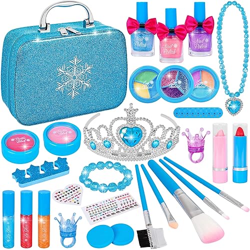 Kids Makeup Kit for Girl, 30 Pcs Real Makeup Set, Girls Toys for