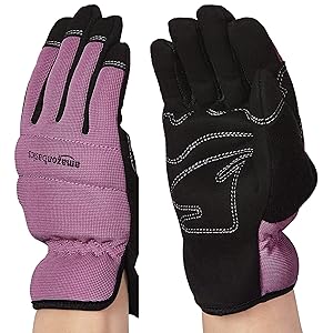 AmazonBasics Women's Work or Garden Gloves - Extra Small, Purple