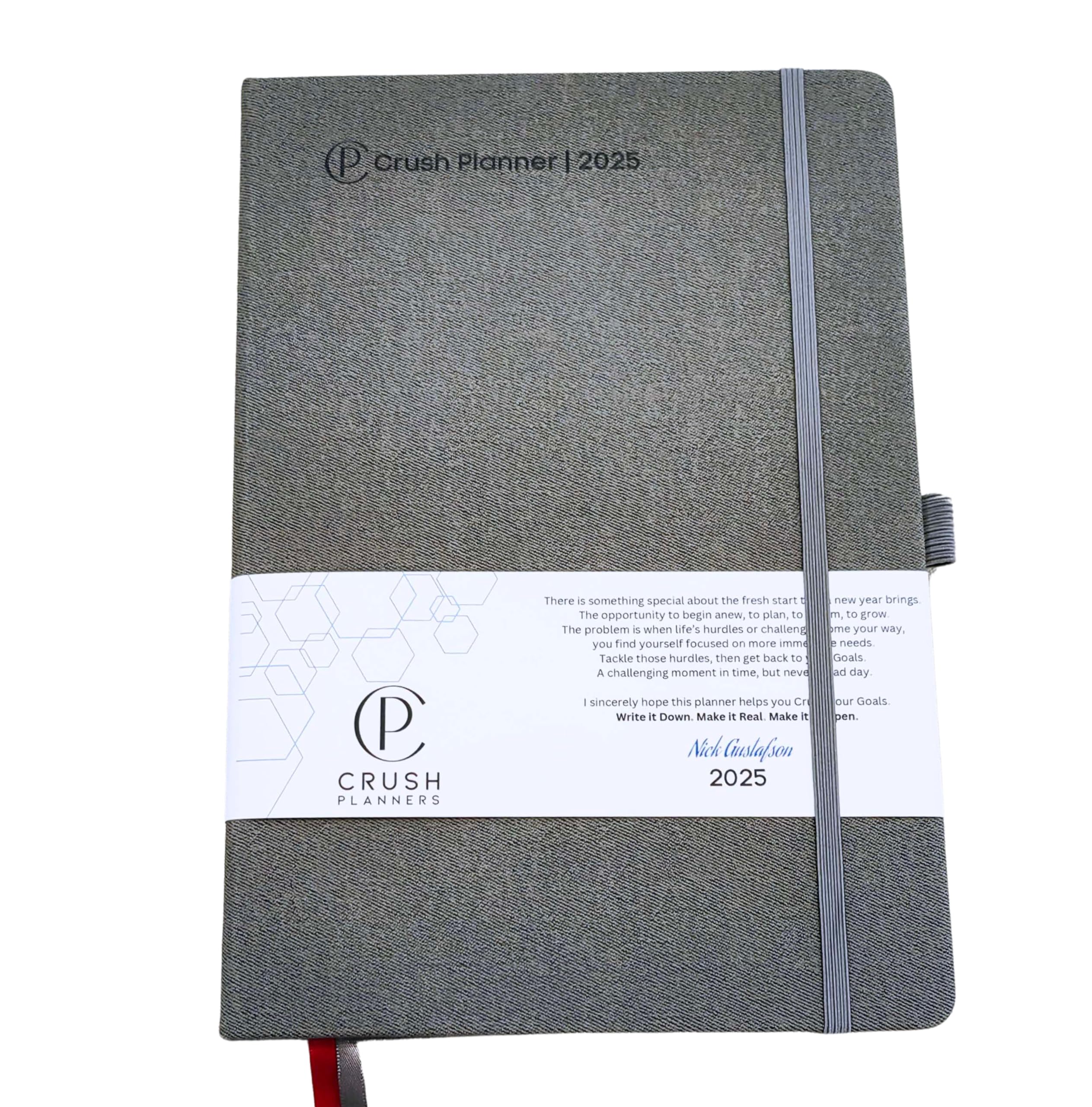 Photo 1 of 2025 Day Planner Hardcover ~ Purpose built to help you Crush your Goals (Gray Linen)