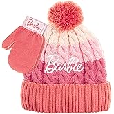 Barbie Girls Winter Hat with Gloves for Ages 5-13 Years – Ultra Soft Pink Beanie Winter Hat for Outdoors