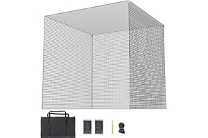 aikeec Golf Practice Hitting Net: 10 x10x 10 Ft Batting Cage Netting with Polyester Mesh, Roped Edges -for Backyard Driving, Garage, Indoor/Outdoor, Golf Simulator (Frame Not Included)