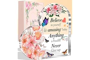 Petitian Inspirational Coworker Choice for Women, Encouragement Choice for Boss Lady,Coworkers,Friends, Clear Heart-Shaped Acrylic Spiritual Choice For Office Home Decor Paperweight Keepsake Cheer Up