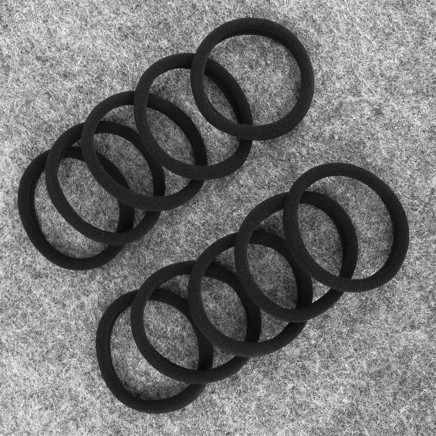 100PCS Large Black Hair Ties Band – Thick Cotton Seamless Ponytail Holders – Hair Elastics Hair Bands for Thick Heavy and Curly Hair (2 Inch in Diameter) by NineTong : Beauty