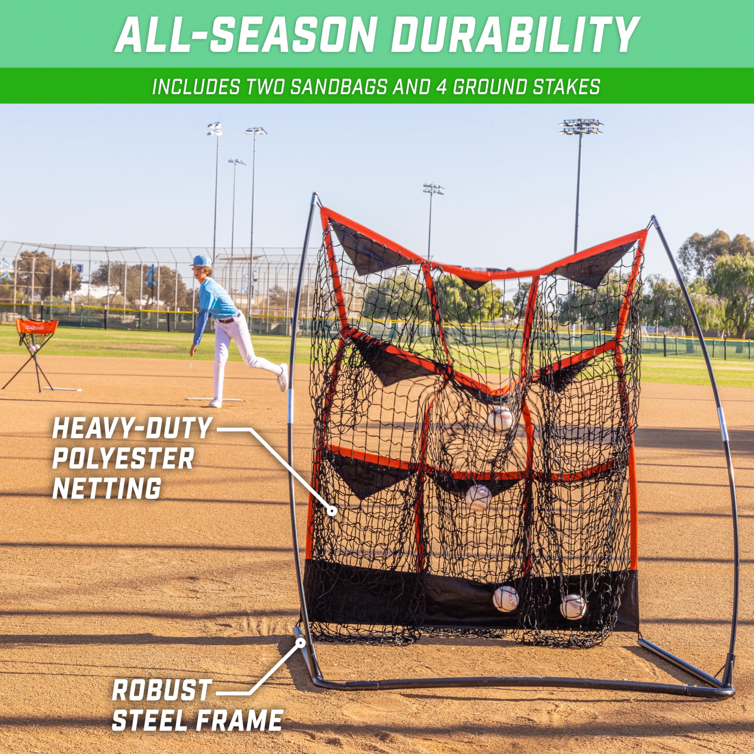 GoSports Baseball and Softball Pitching Strike Zone Target Net - Choose Your Size