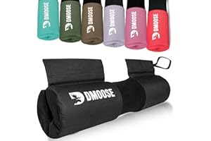 DMoose Fitness Barbell Pad for Hip Thrust, Squat & Lunges - Non-Slip Thick Foam Cushion for Neck and Back Support with Two Straps - Hip Thrust Pad for Leg Day - Fits All Olympic Bars and Smith Machine
