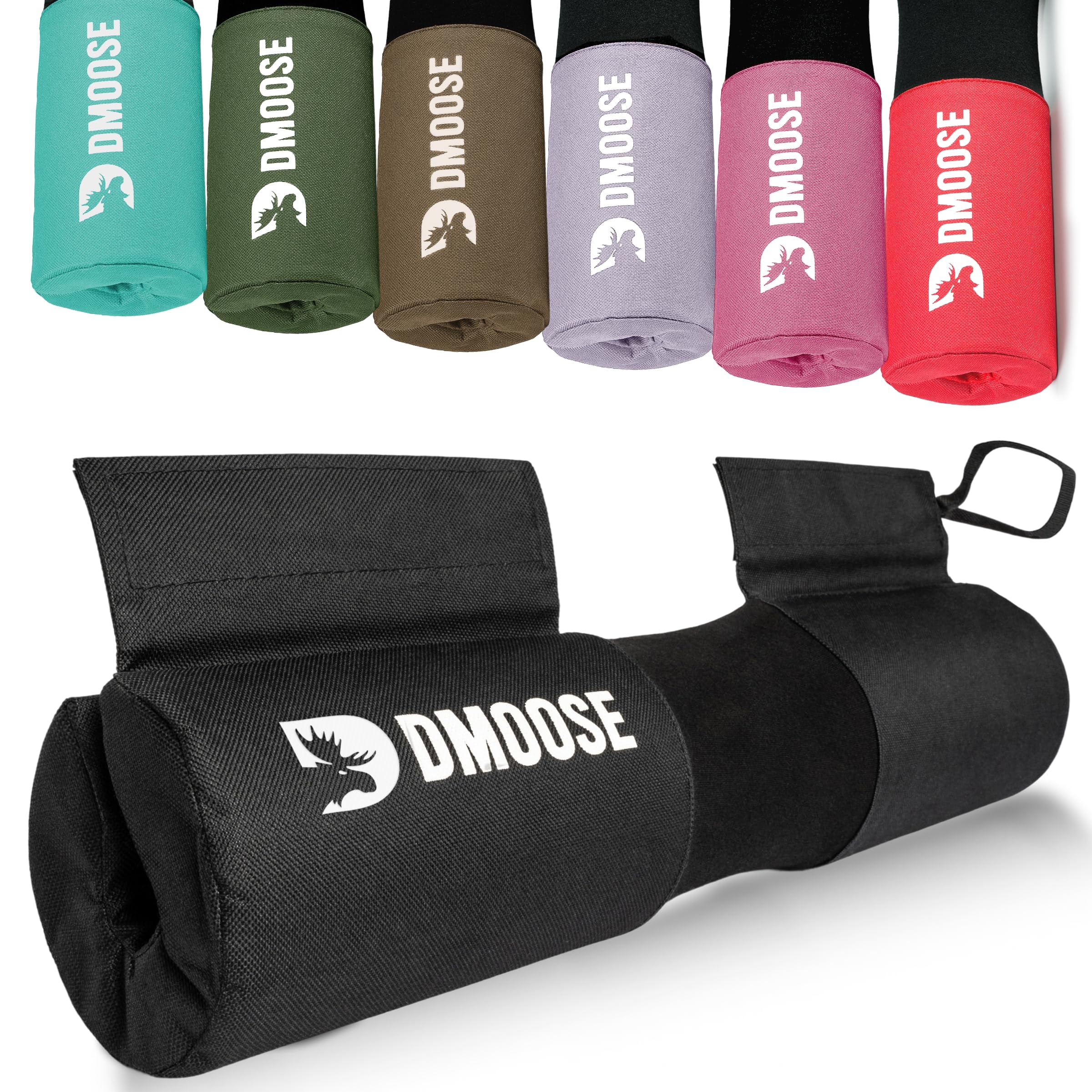 DMoose Fitness Barbell Pad - Hip Thrust Pad for Squats & Lunges - Relief Pressure from Neck, Shoulder & Lower Back - Non-Slip EVA Foam Squat Pad with Safety Straps - Gym Pad for Standard & Olympic Bar — image 1
