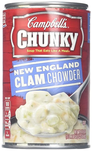 CAMPBELL’S CHUNKY NEW ENGLAND CLAM CHOWDER, EASY OPEN,...