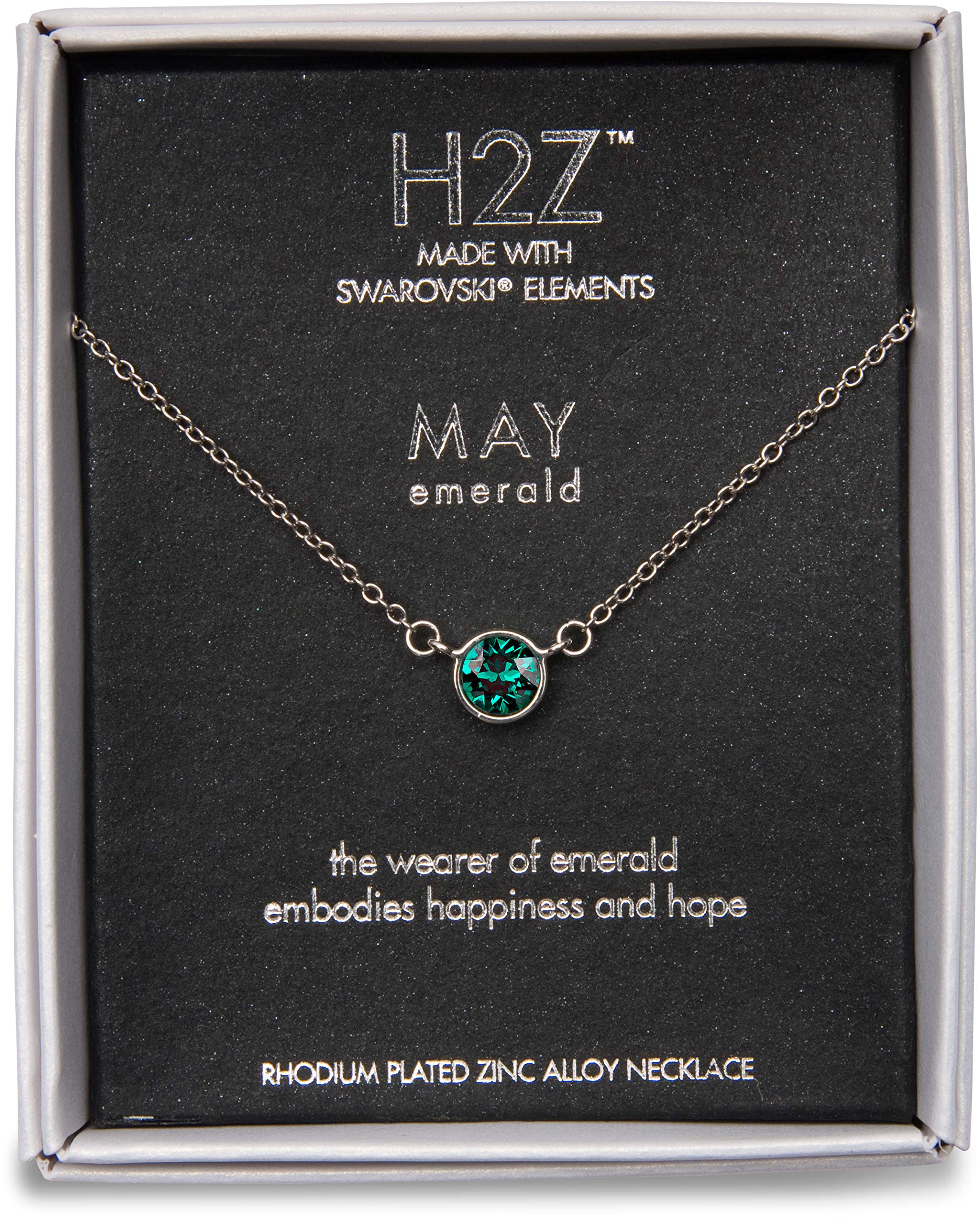 Pavilion Gift Company H2Z 16220 Collar con piedra natal de esmeralda de mayo y cadena de 18, verde