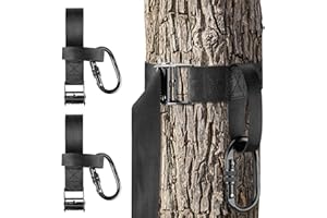 STRAPSPRO Tree Stand Harness Strap Treestand Safety Harness with Locking Carabiner Hook for Hunting