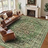 8x10 Area Rugs for Living Room Ultra-Soft Washable Rug Vintage Distressed Boho Area Rug, Non-Slip Low Pile Stain Resistant Carpet for Bedroom Dining Room Kitchen Office