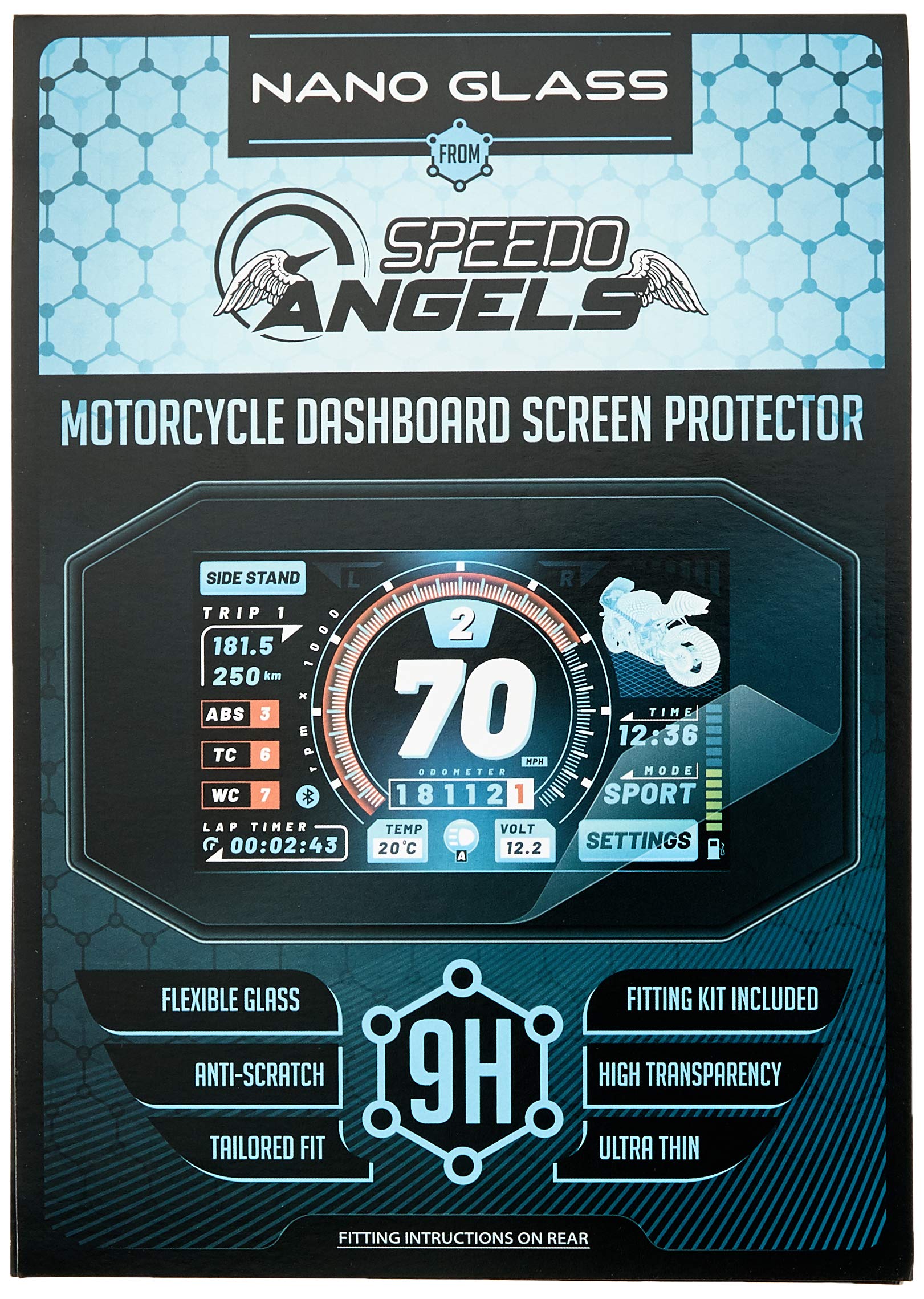 Speedo Angels Nano Glass Screen Protector compatible with MULTISTRADA 950/1200/1260 (2015+) x 2