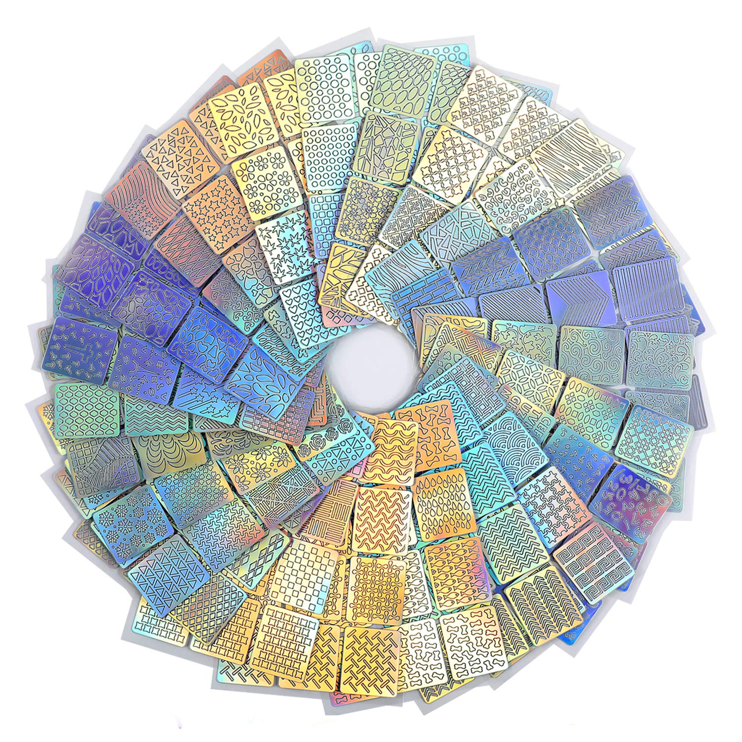 MwooT 288 Pieces Nail Vinyls Nail Stencils Sticker Sheets Set for Nail Art Design Tip Decals, 24 Sheets with 96 Designs