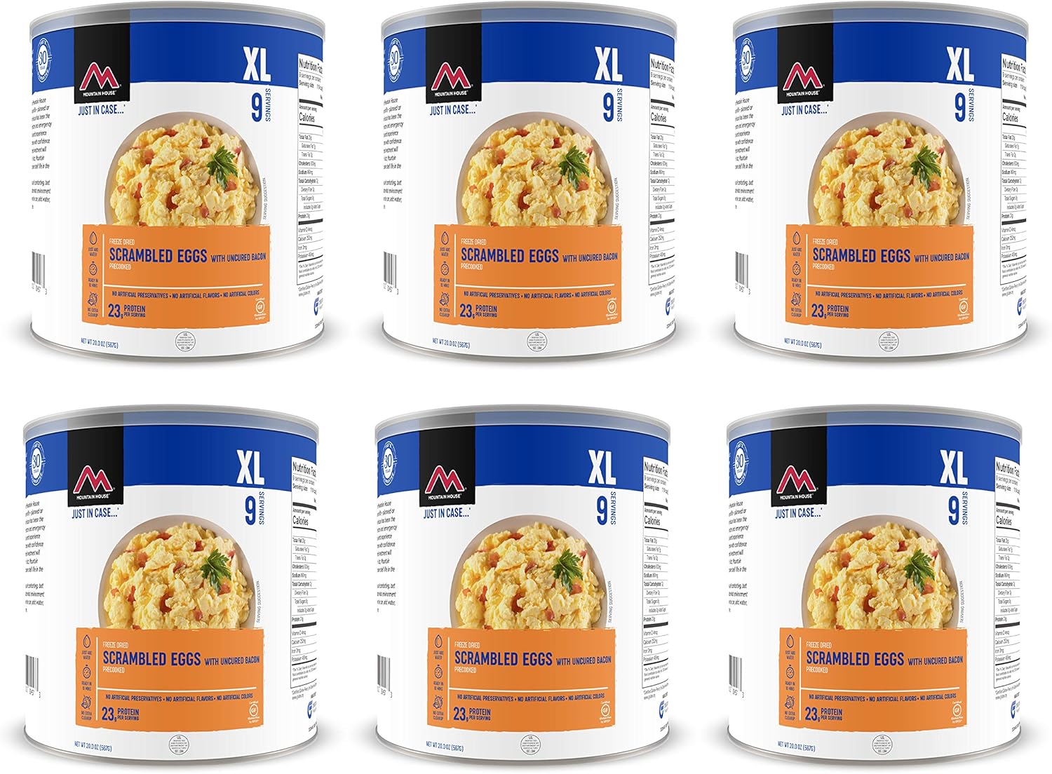 Amazon Com Mountain House Scrambled Eggs With Bacon 10 Can Freeze Dried Food 6 Cans Per Case Camping Freeze Dried Food Sports Outdoors