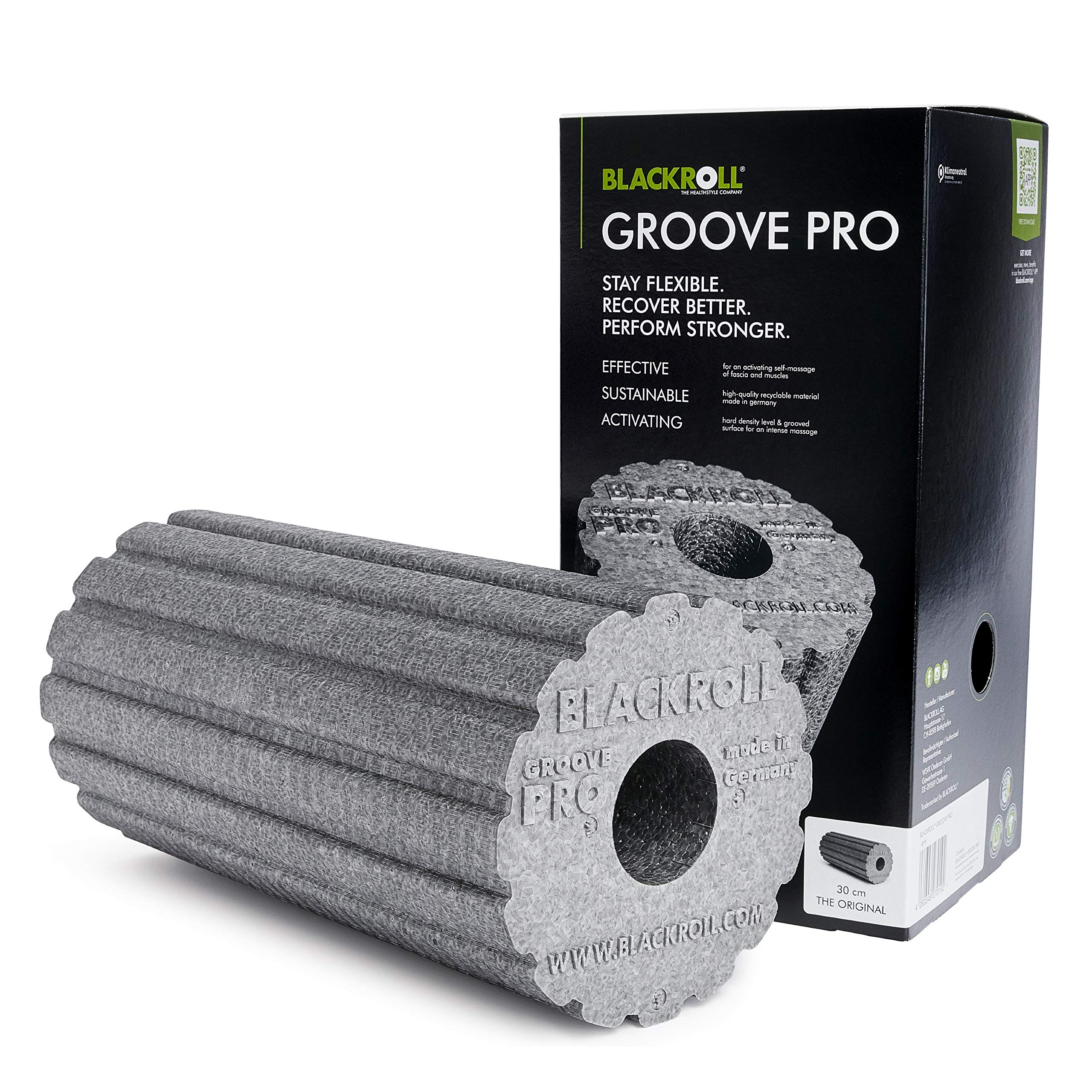 BLACKROLL Groove Pro – Fixer for Self Massage Groove Pro Unisex Adults Unisex – Adults, Unisex, Groove Pro, grey, 15 x 15 x 30 cm