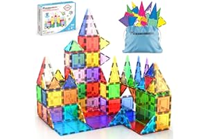 PicassoTiles Lot de 100 pièces de carreaux de construction magnétiques transparents en 3D – Plateaux de jeu de construction – La créativité au-delà de l’imagination – Inspirants, récréatifs, éducatifs et conventionnels