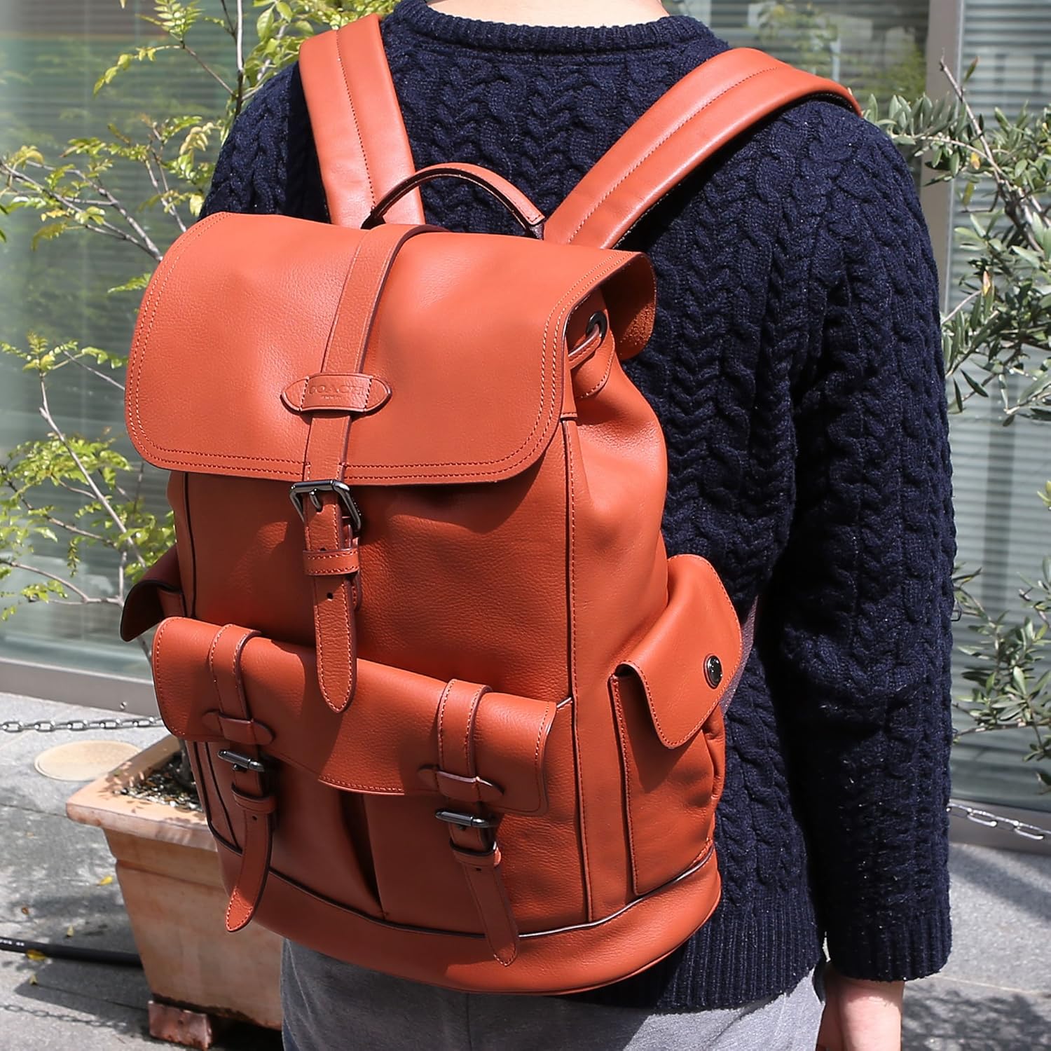 リュック 並行輸入品 コーチ Coach アウトレット ハドソン リュックサック F232 Qblip バッグ B07cf4sw6s メンズ レッドブラウン タウンリュックビジネスリュック 珍しい