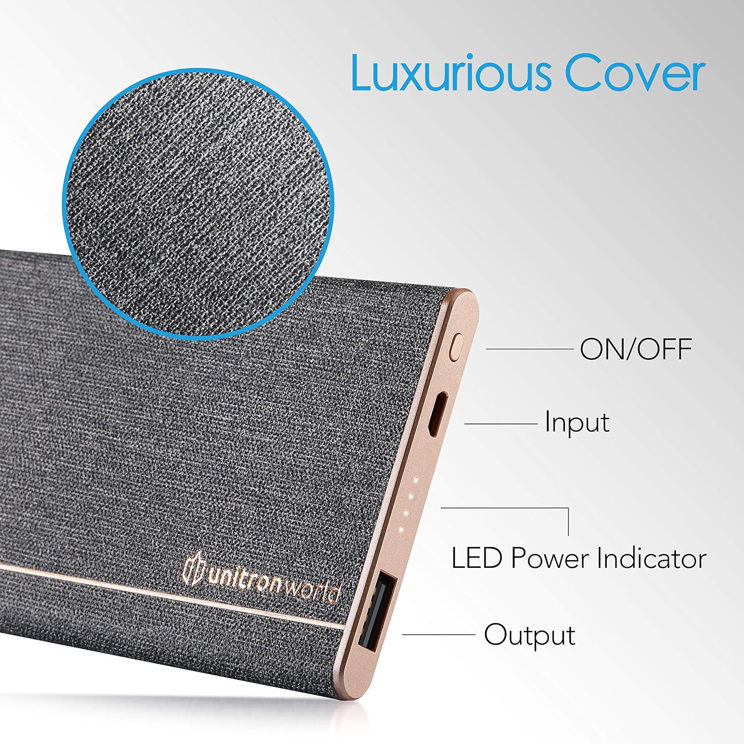 Unitron World Portable Charger Power Bank Ultra Slim Power Bank Portable Phone Charger External Battery Pack High Speed Compatible with iPhone 11 Pro XS X Max 8 6 iPad Android Pixel Samsung | 5000mAh