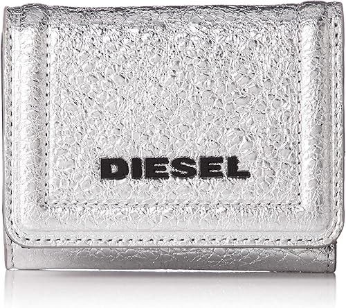 Amazon ディーゼル Diesel レディース メタリックレザー 三つ折り コンパクトウォレット Xp2655 Uni シルバー T9002 Diesel ディーゼル 財布